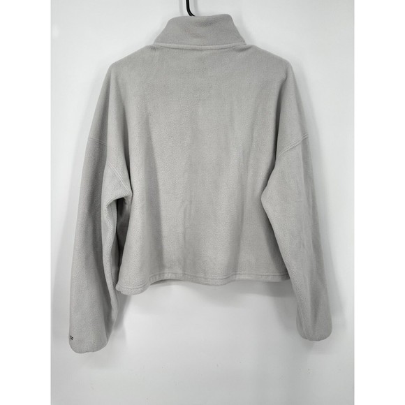 Fabletics Women Full Zip Up Fleece Jacket Mock Neck Long Sleeves Off White SZ M - Picture 5 of 7